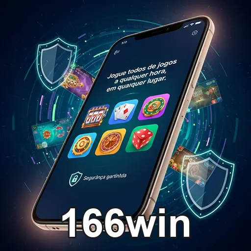 Usuário acessando o casino mobile da 166win pelo smartphone
